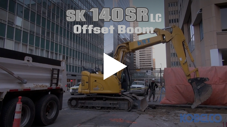 Short Rear Swing Excavator | SK140SRLC Offset Boom | KOBELCO USA